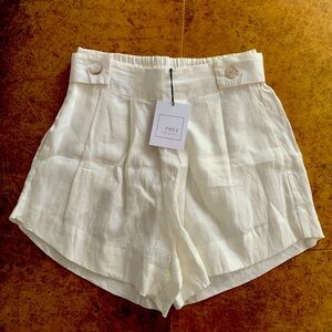 White Linen Shorts Small